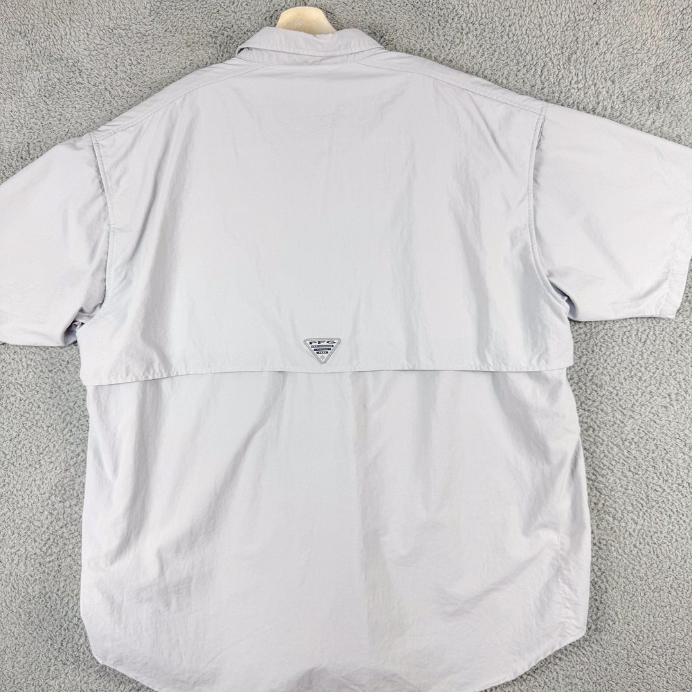 Columbia PFG‎ Bahama Shirt Mens 2XL Gray Omni-Shade Vented Fishing Short Sleeve - Picture 8 of 14